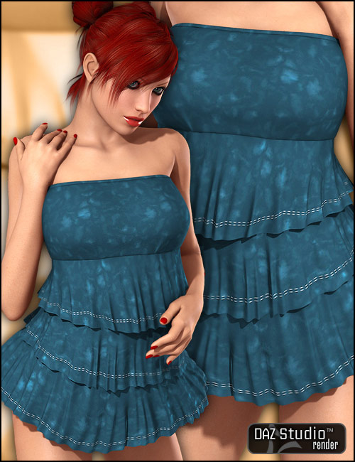 Ruffle Top for V4/A4/Elite Ruffle Top for V4/A4/Elite by: Guarie, 3D Models by Daz 3D