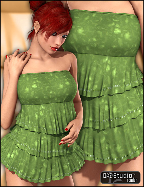 Ruffle Top for V4/A4/Elite by: Guarie, 3D Models by Daz 3D