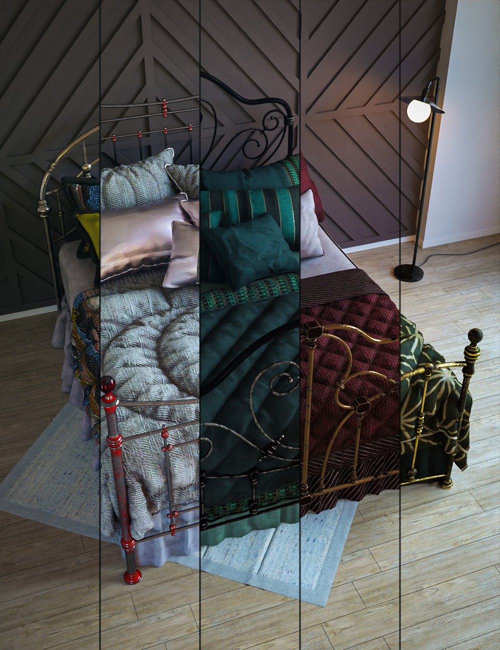 Antique Bed Textures by: Shox-Design, 3D Models by Daz 3D