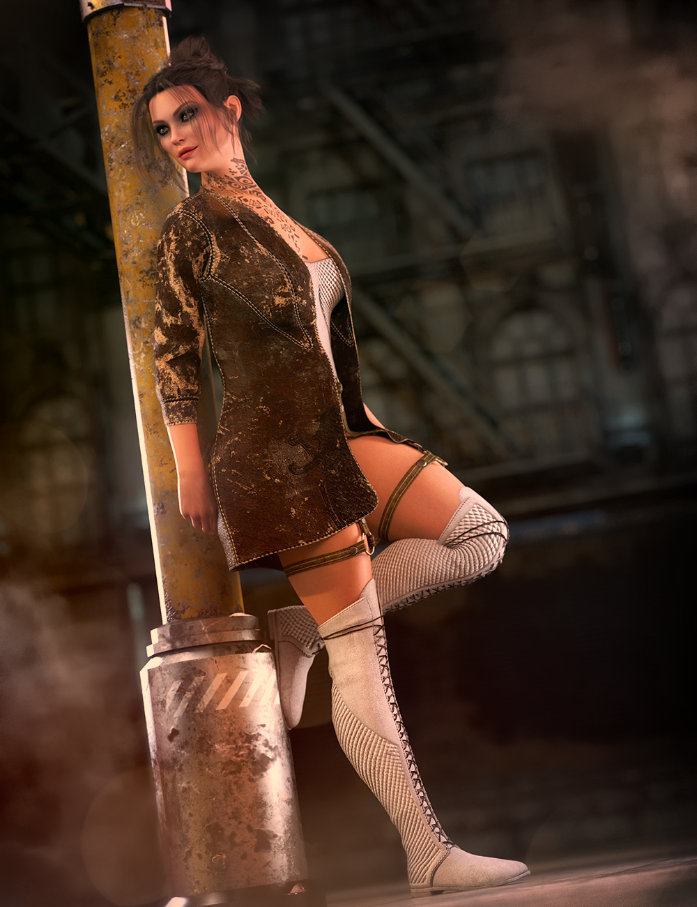 dForce Cyborg Soul Outfit for Genesis 8 Females by: Nikisatez, 3D Models by Daz 3D
