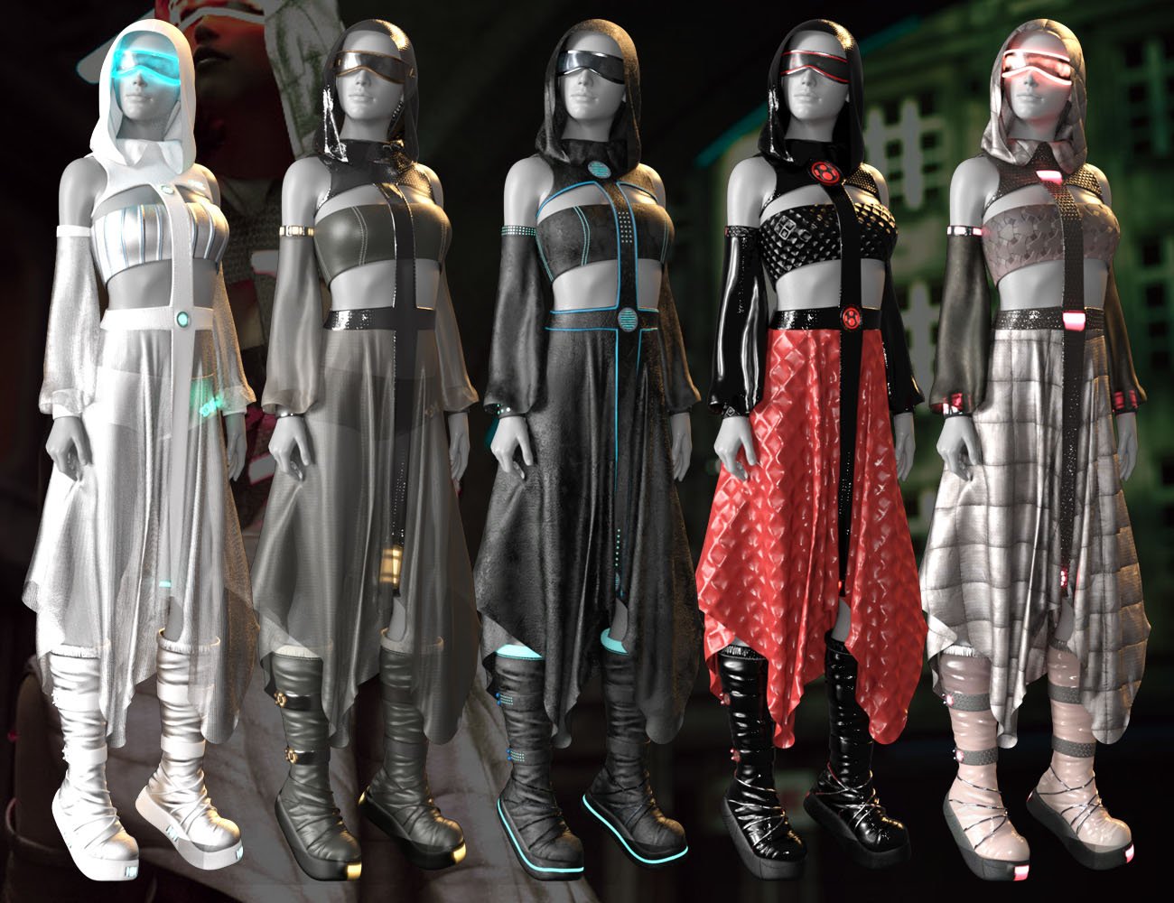 dForce CB Haze Alpha Clothing Set for Genesis 8 Females by: CynderBlue, 3D Models by Daz 3D