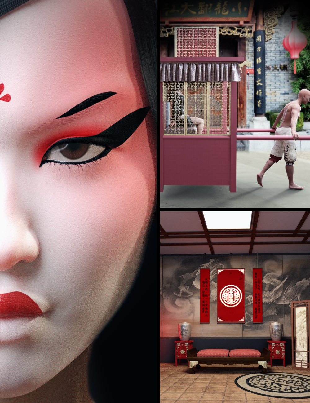 Chinese Theme Bundle by: Neikdian, 3D Models by Daz 3D