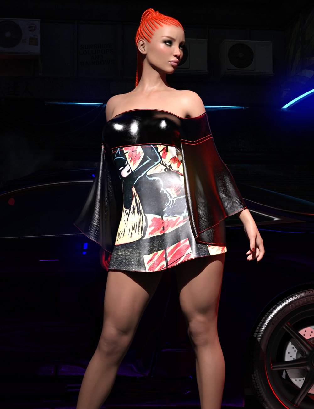 Daz Studio 3D dForce Futuristic Dress for Genesis 8 Female(s) Model