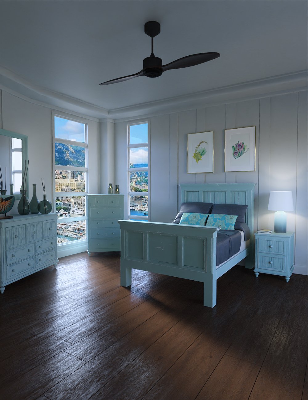 Monaco Bedroom by: , 3D Models by Daz 3D