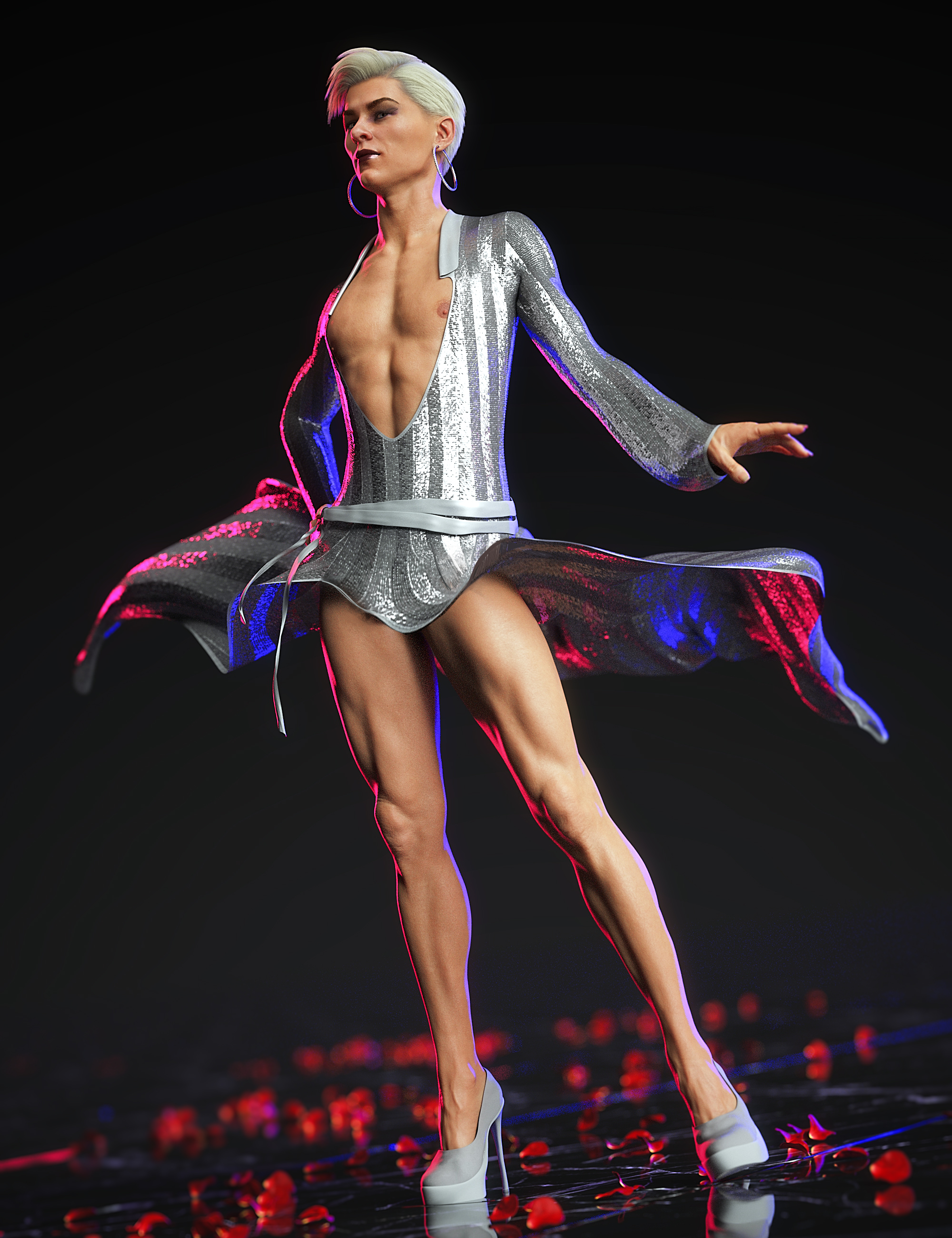 dForce Evening Dress Outfit for Genesis 8 Males by: , 3D Models by Daz 3D
