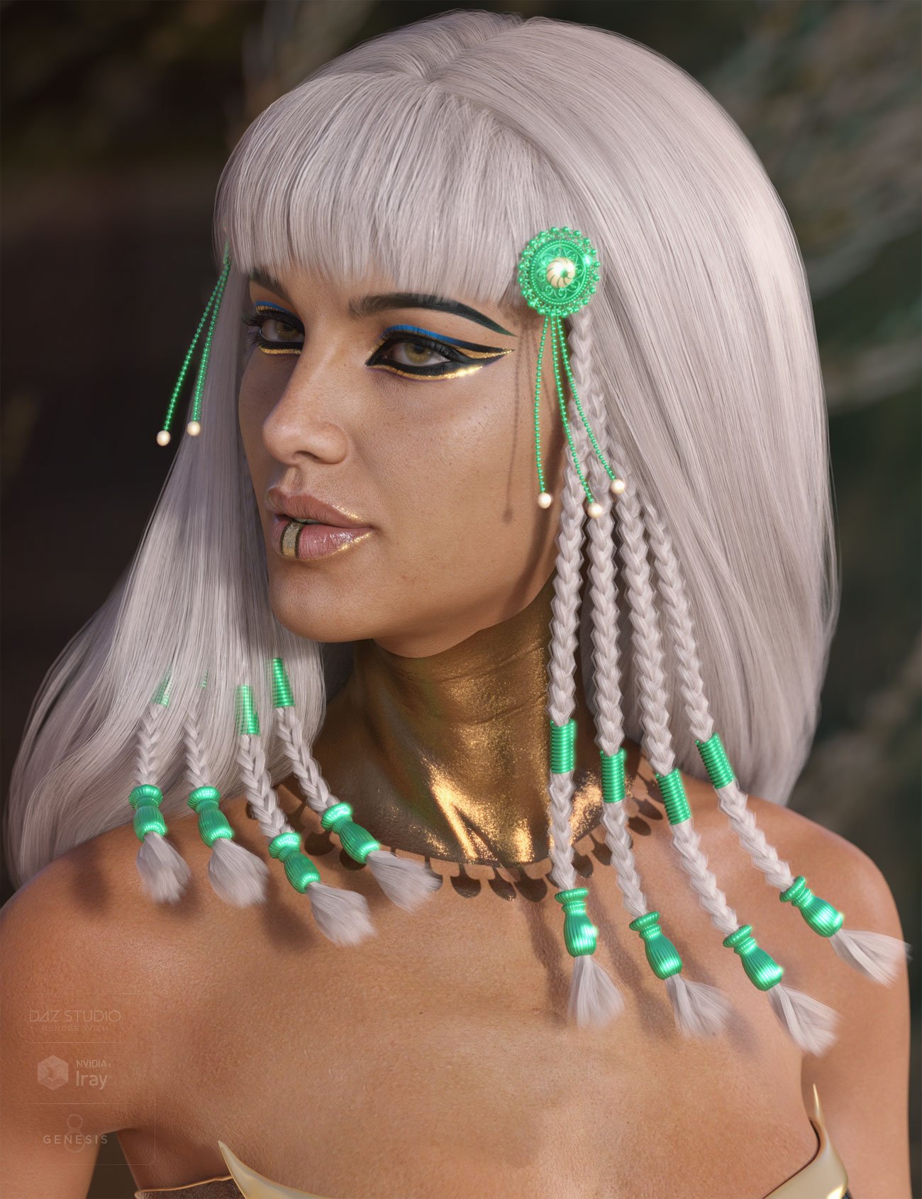 Cleo Hair for Genesis 3 and 8 Female(s) by: AprilYSH, 3D Models by Daz 3D