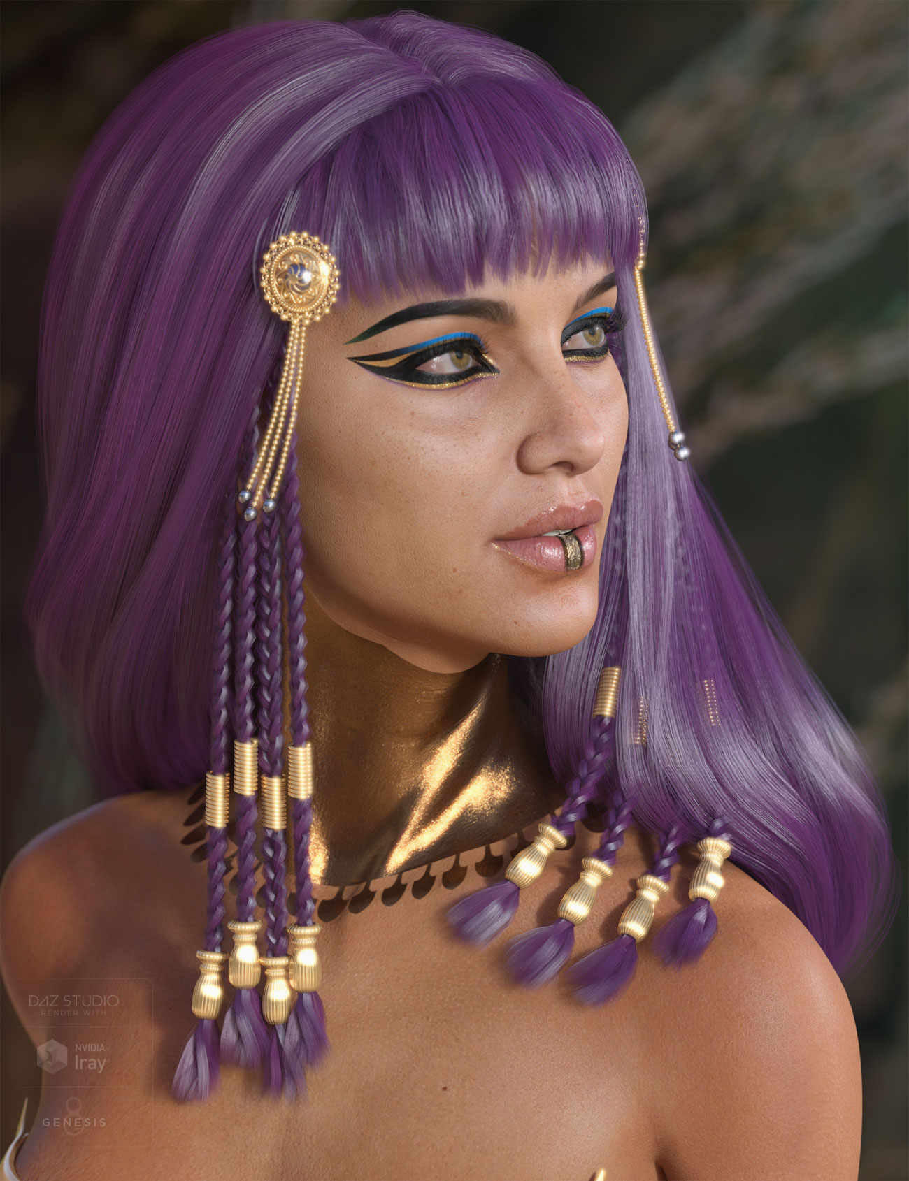 Cleo Hair for Genesis 3 and 8 Female(s) by: AprilYSH, 3D Models by Daz 3D