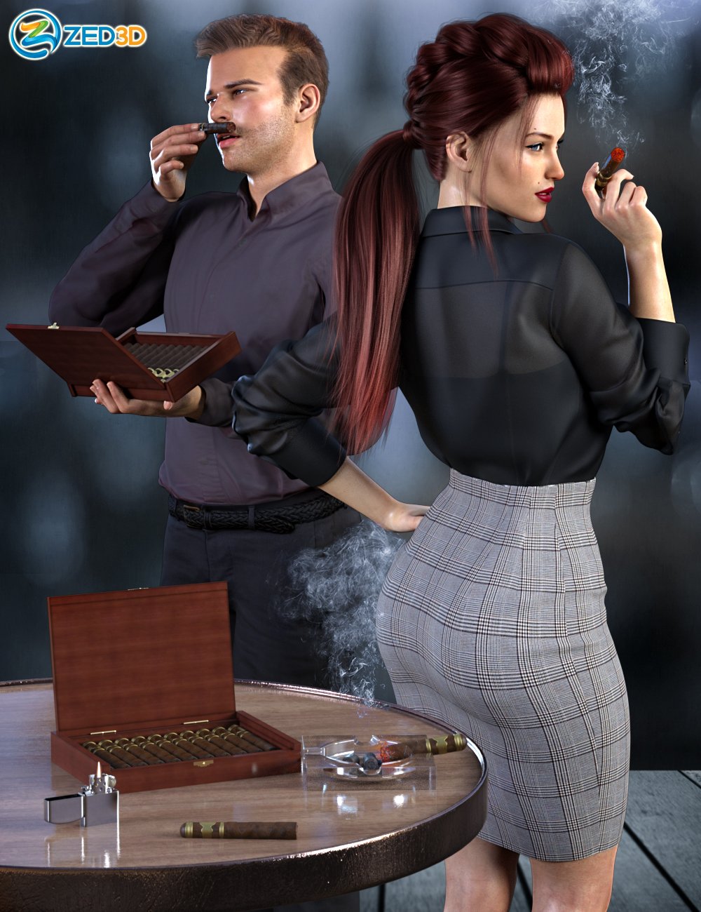 Z Smoke and Cigars Props and Poses for Genesis 8 by: Zeddicuss, 3D Models by Daz 3D