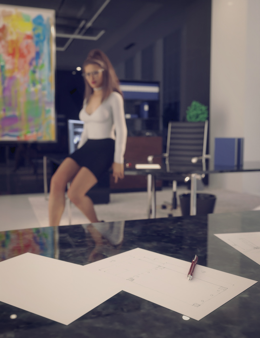 Amanda Mai for Genesis 8 Female And Luxury Office by: DreamlightWarloc, 3D Models by Daz 3D