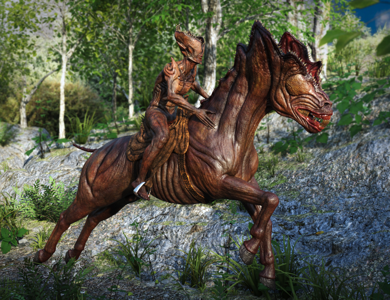 Mount of the Abyss HD for DAZ Horse 2 by: JoLab1985, 3D Models by Daz 3D