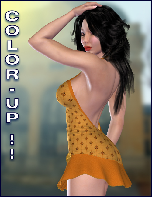 Color Up for Scoopback Mini Dress by: Nathy Design, 3D Models by Daz 3D