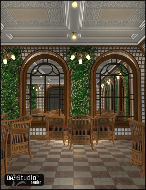 Veranda Cafe by: , 3D Models by Daz 3D