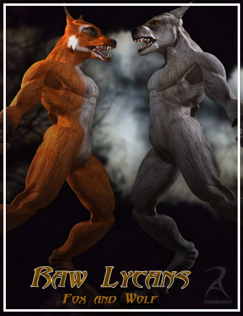 Raw Lycans Fox and Wolf by: RawArt, 3D Models by Daz 3D