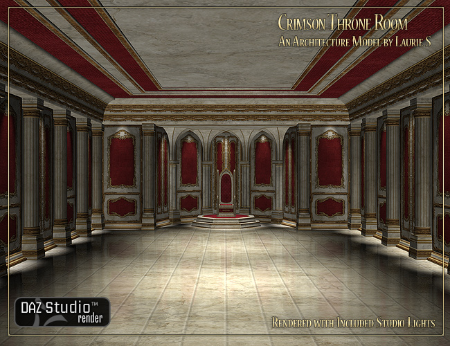 Crimson Throneroom by: LaurieS, 3D Models by Daz 3D