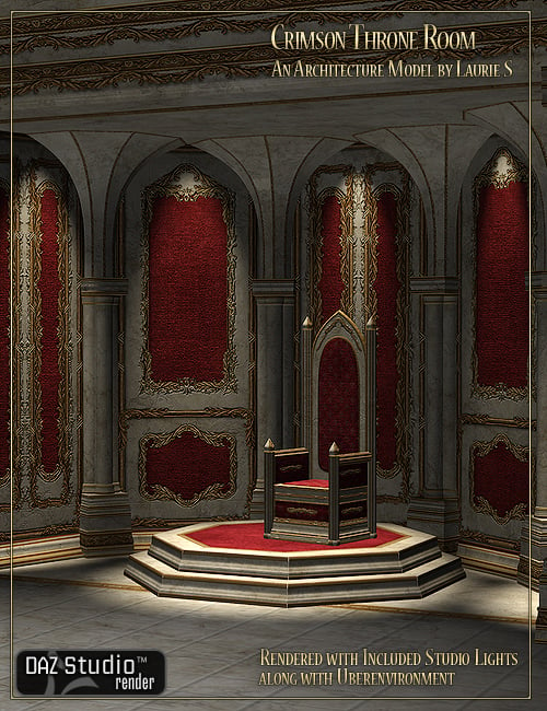 Crimson Throneroom by: LaurieS, 3D Models by Daz 3D