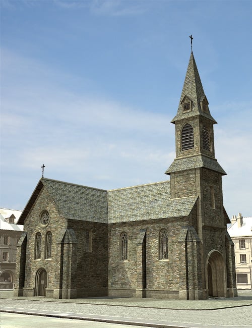 Le Village   Church by: Faveral, 3D Models by Daz 3D