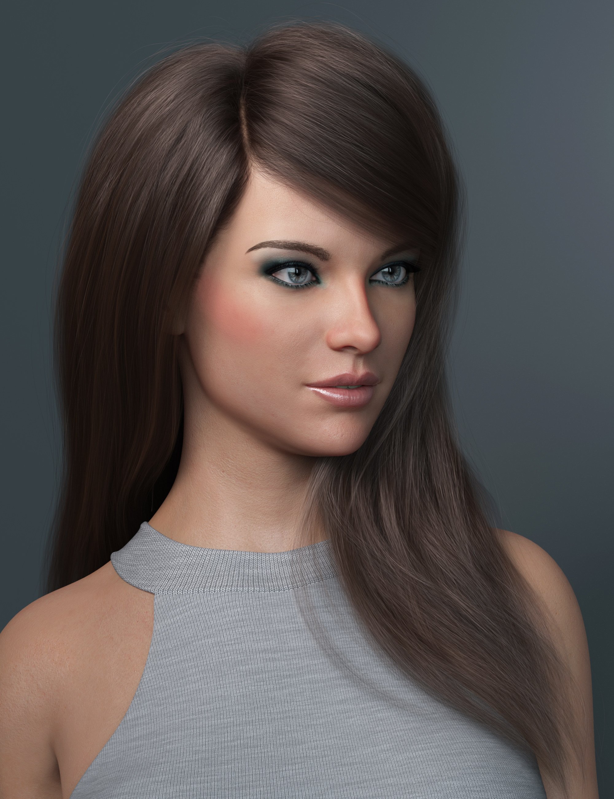 Swept Bangs Hair for Genesis 3 and 8 Females by: outoftouch, 3D Models by Daz 3D