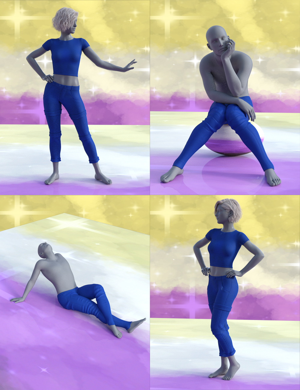 Non-Binary Feminine Poses for Genesis 8 Non-Binary Feminine Poses for Genesis 8 by: Muscleman, 3D Models by Daz 3D