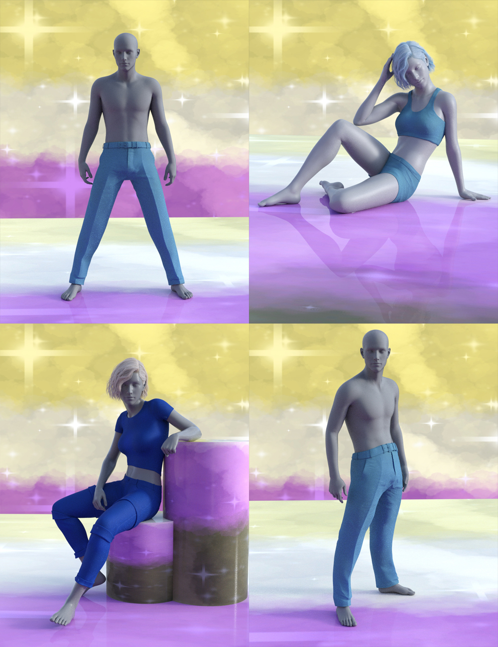 Non-Binary Masculine Poses for Genesis 8 Non-Binary Masculine Poses for Genesis 8 by: Muscleman, 3D Models by Daz 3D
