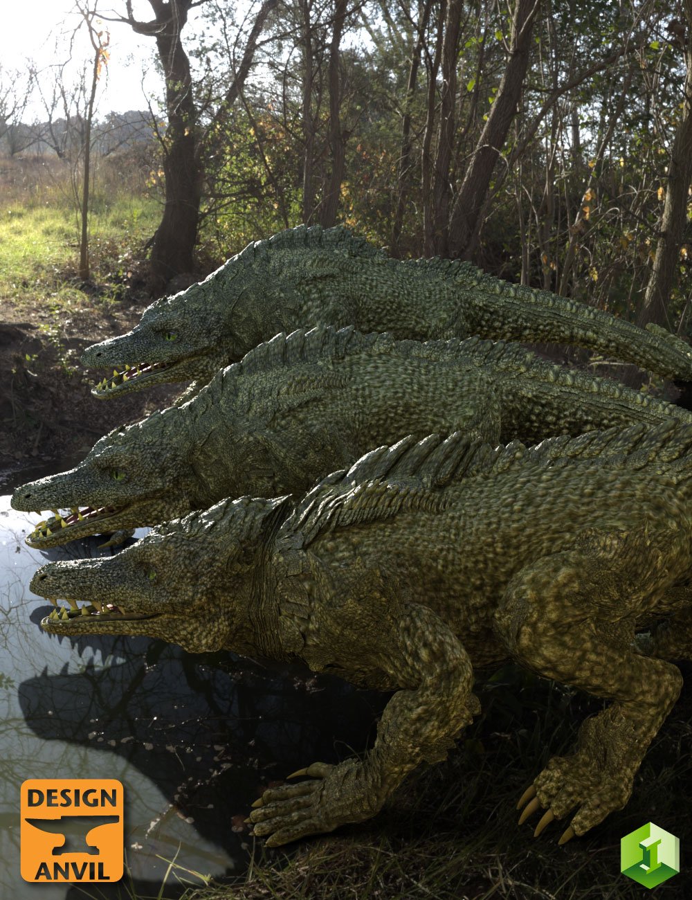 DA Crocobeast HD for Daz Dragon 3 by: Design Anvil, 3D Models by Daz 3D