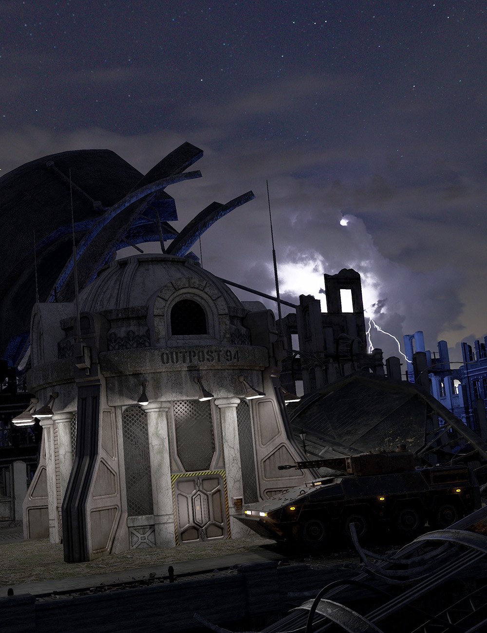 Orestes Iray HDRI Skydomes - A Night in August by: Orestes Graphics, 3D Models by Daz 3D