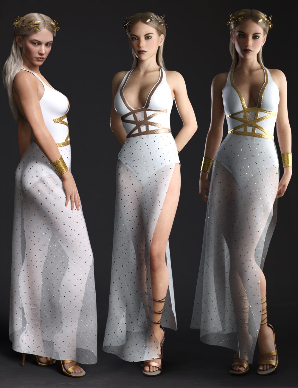 dForce Trojan Princess Outfit Set for Genesis 8 Females by: Mytilus3dLab, 3D Models by Daz 3D