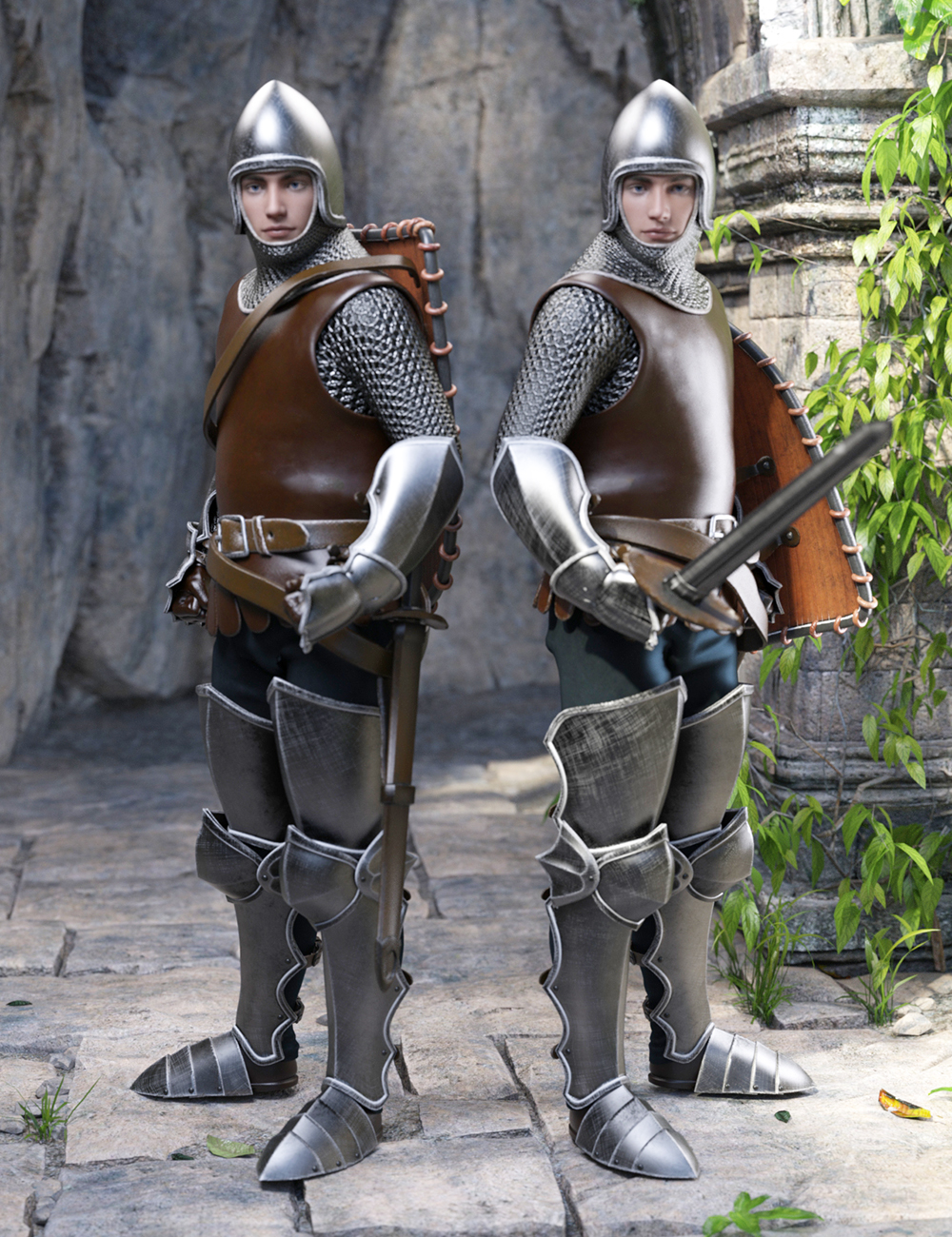 The Western Knight 01 for Genesis 8 Males by: Jerry Jang, 3D Models by Daz 3D