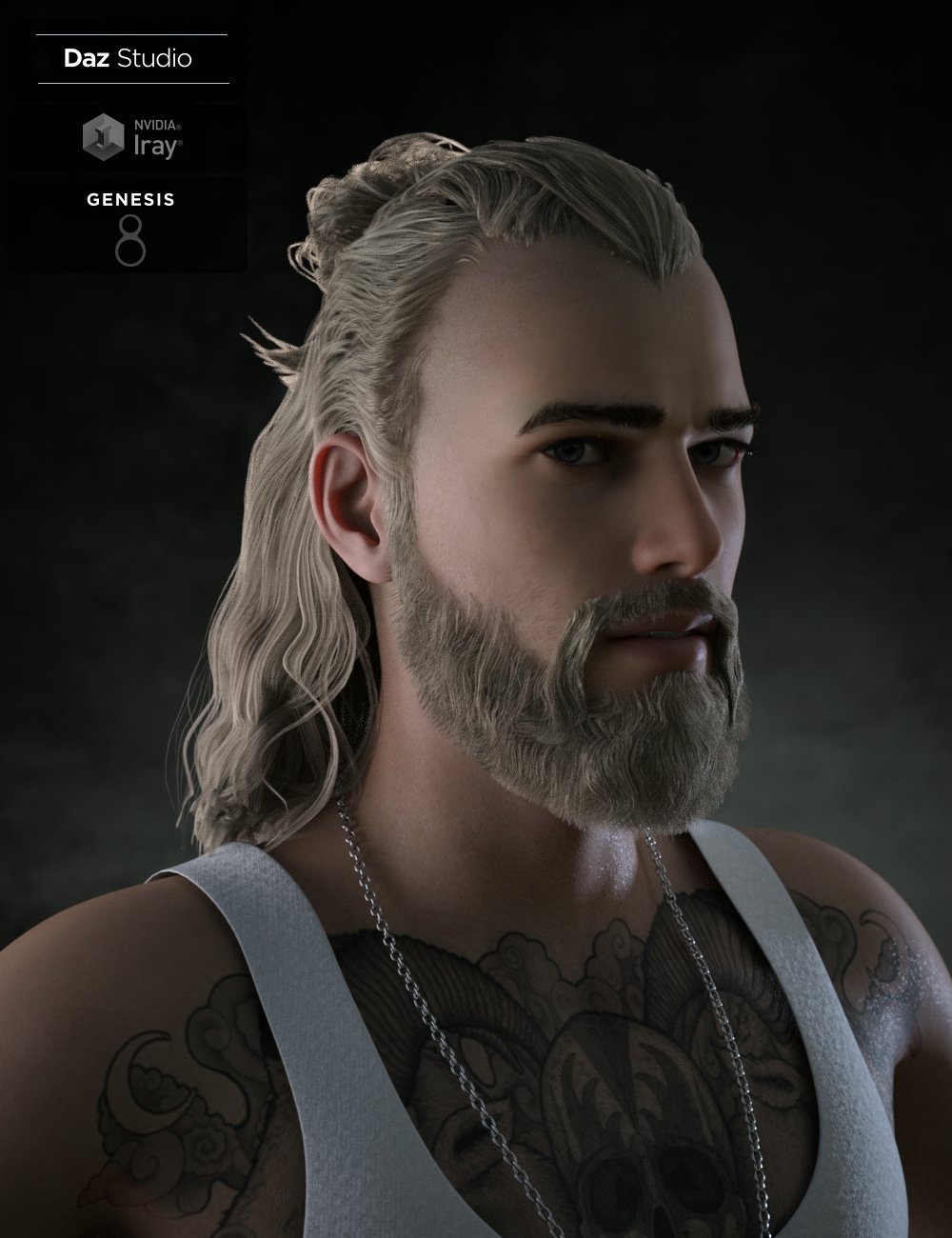 Herodius Hair and Beard for Genesis 8 Males | Daz 3D