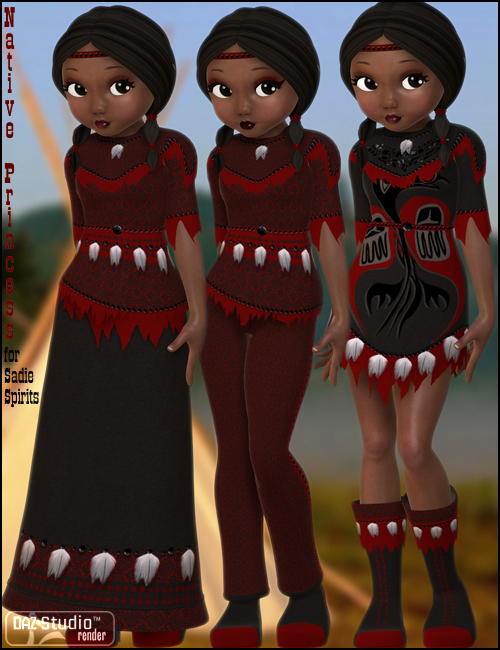 Native Princess for Sadie Spirits by: Morris, 3D Models by Daz 3D