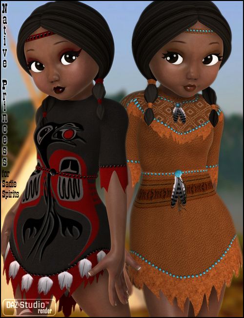Native Princess for Sadie Spirits by: Morris, 3D Models by Daz 3D