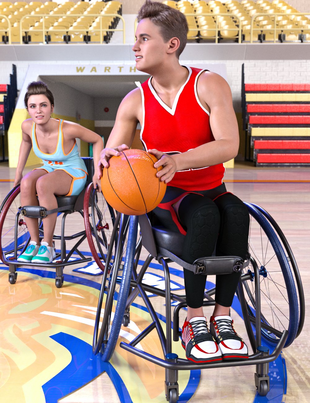 Z Sport Wheelchair and Poses for Genesis 8.1 by: Zeddicuss, 3D Models by Daz 3D