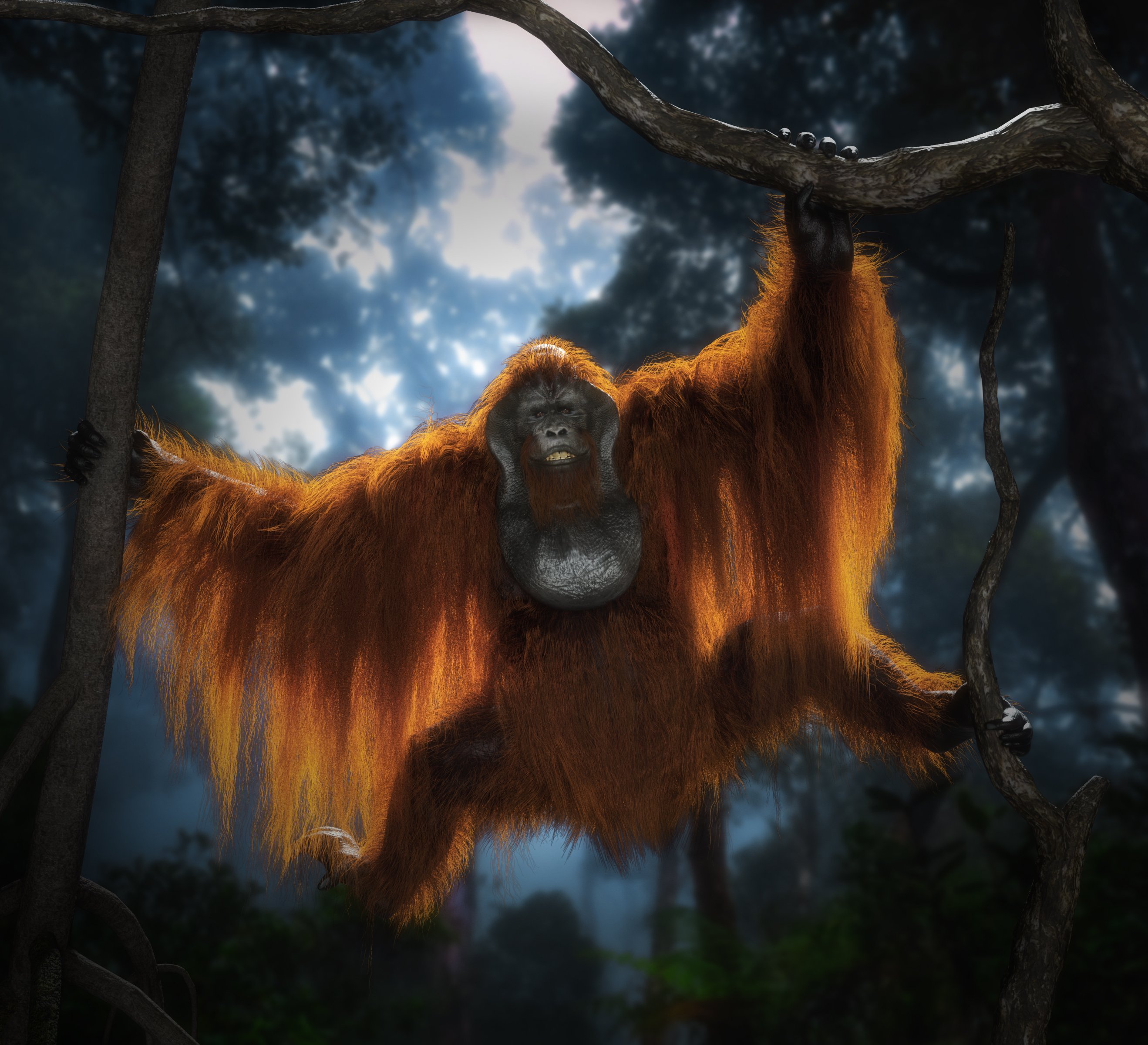 Anthropomorphs - Orangutan for Genesis 8 Male by: Alessandro_AM, 3D Models by Daz 3D