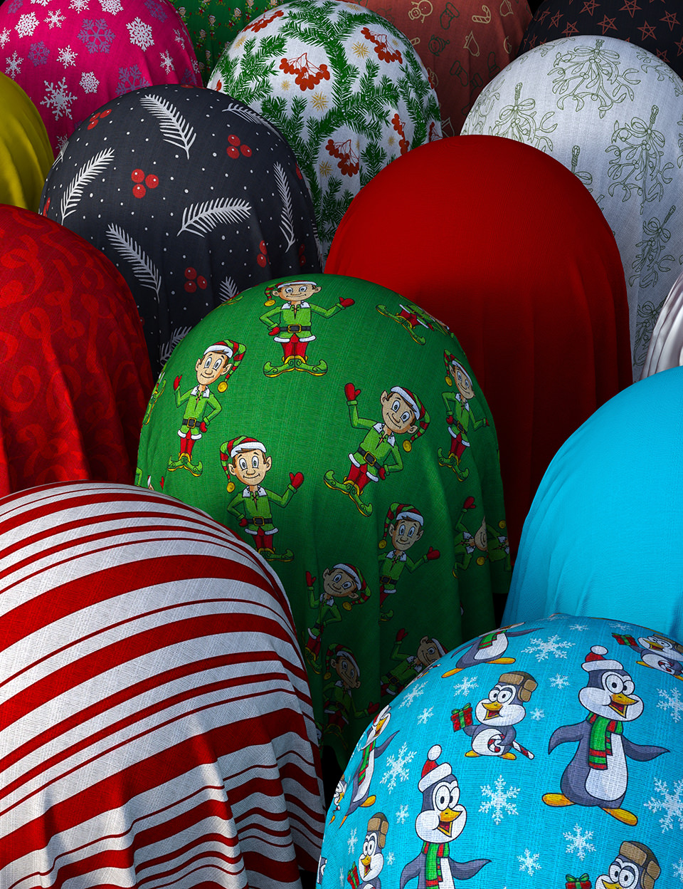 Christmas Cotton Fabric Iray Shaders by: Nelmi, 3D Models by Daz 3D