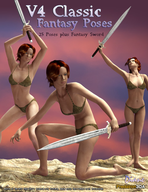 V4 Classic Fantasy Poses by: DianePredatron, 3D Models by Daz 3D