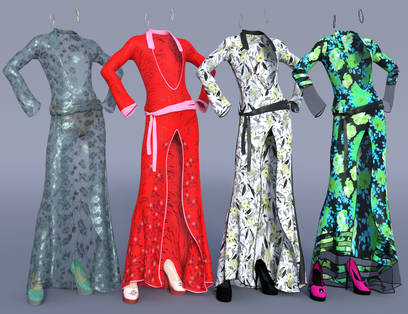 dForce Evening Dress Outfit Texture Addon by: PixelTizzyFit, 3D Models by Daz 3D