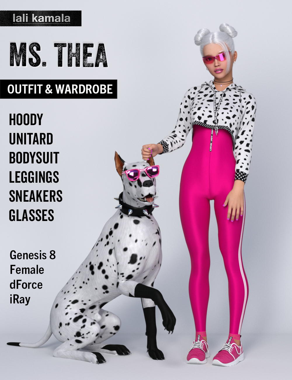 Ms. Thea Outfit and Wardrobe by: Lali Kamala, 3D Models by Daz 3D