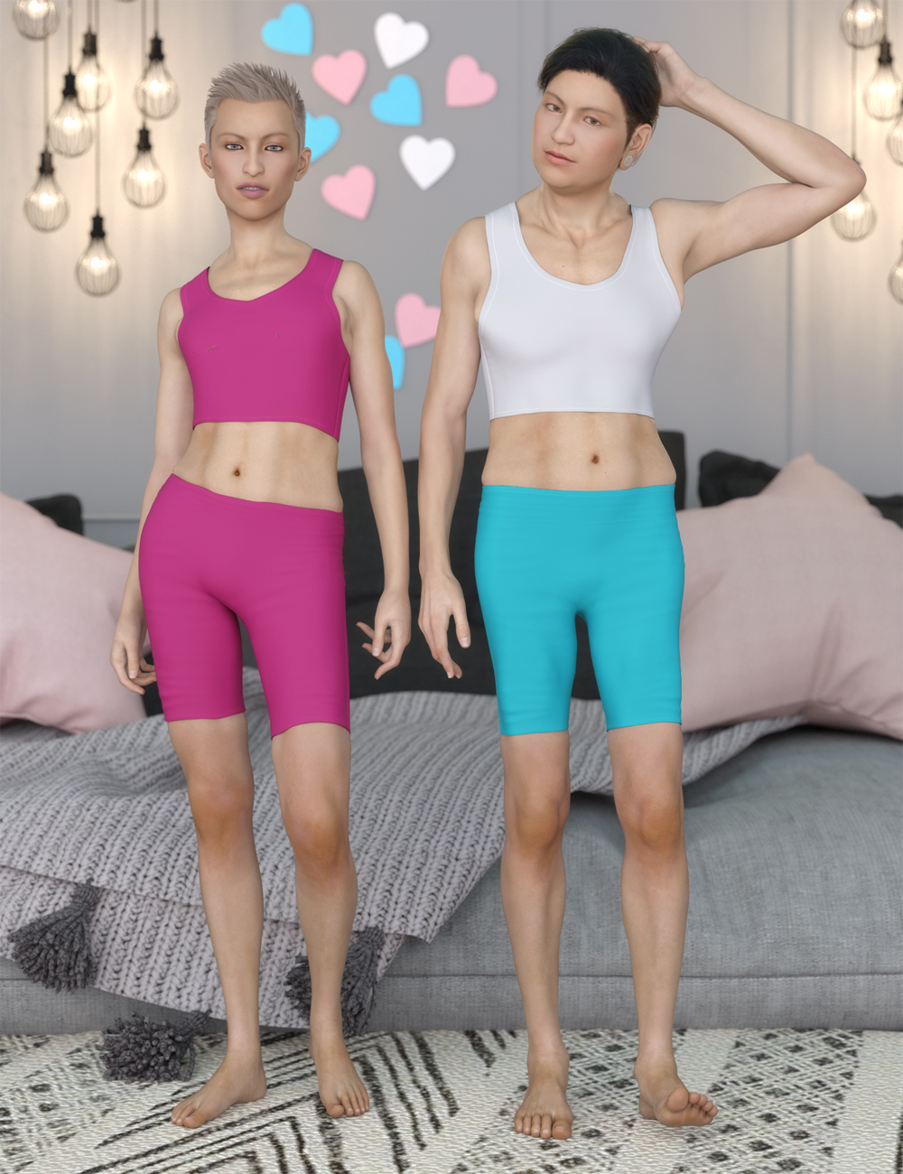 Binders and Compression Shorts for Genesis 8 by: , 3D Models by Daz 3D
