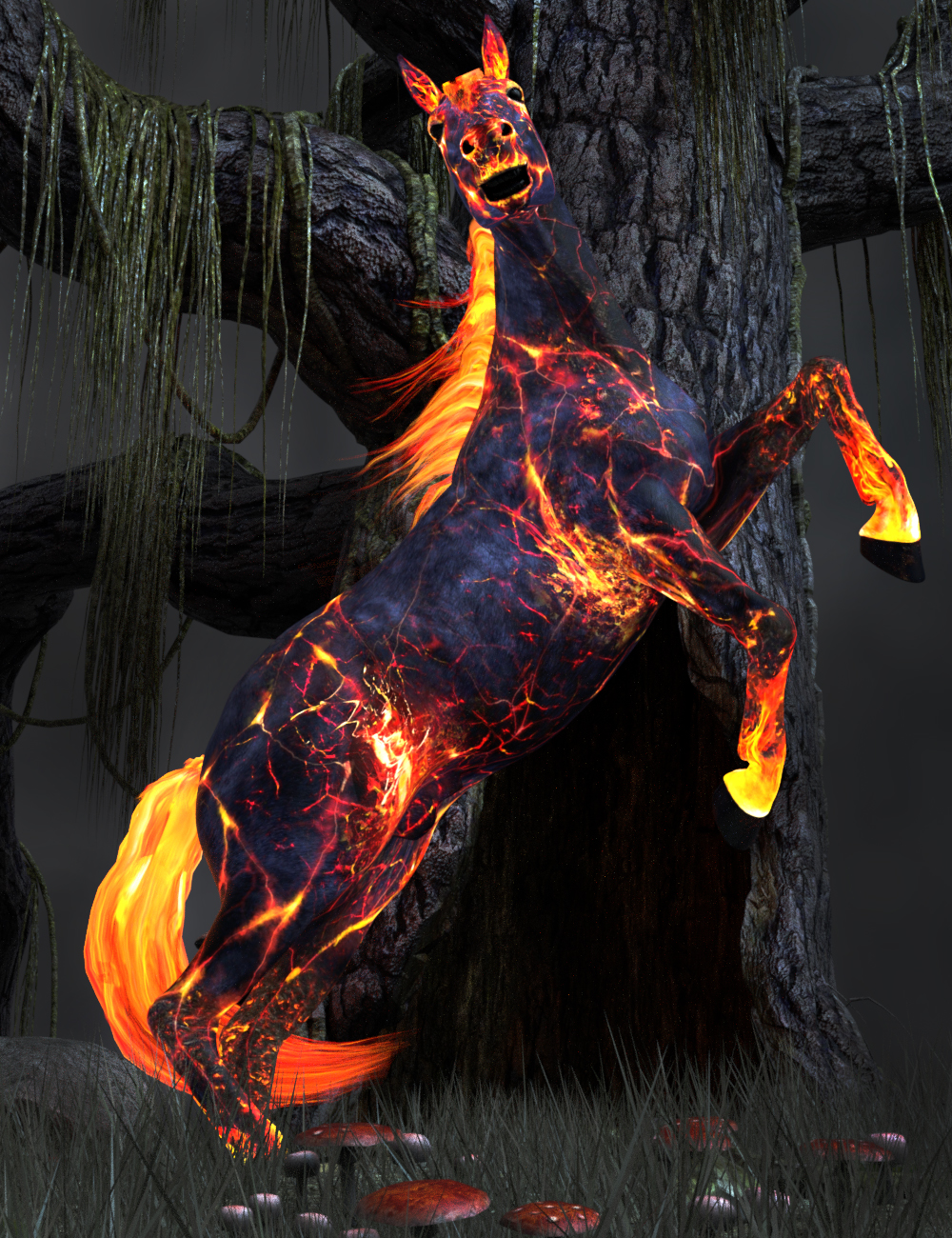 Lava Horse Poses for Daz Horse 2 by: Ensary, 3D Models by Daz 3D