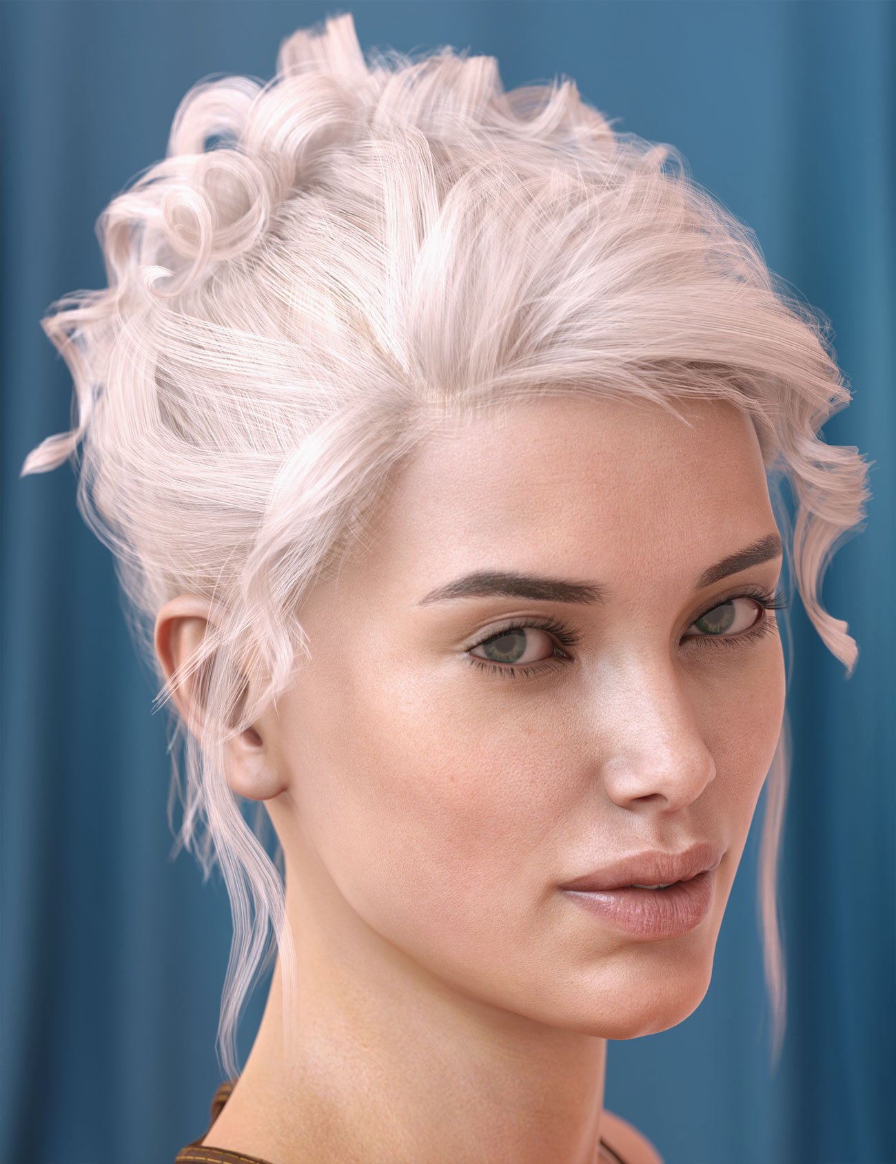 Poppy Hair for Genesis 3 & 8 Females by: AprilYSH, 3D Models by Daz 3D