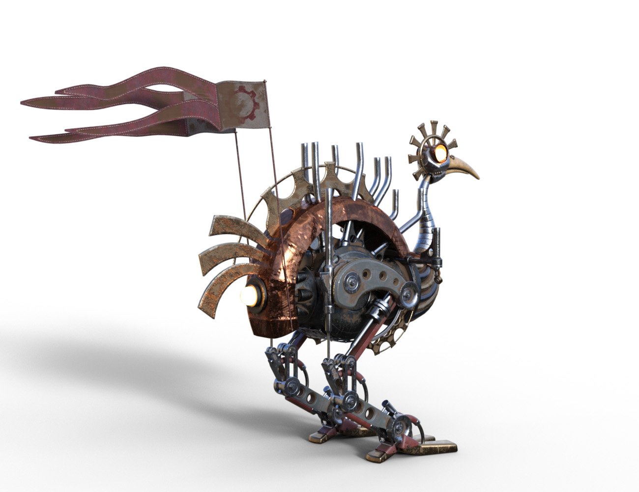 Steampunk Ostrich by: ForbiddenWhispersDavid Brinnen, 3D Models by Daz 3D