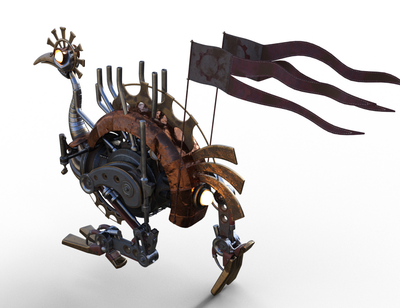Steampunk Ostrich by: ForbiddenWhispersDavid Brinnen, 3D Models by Daz 3D