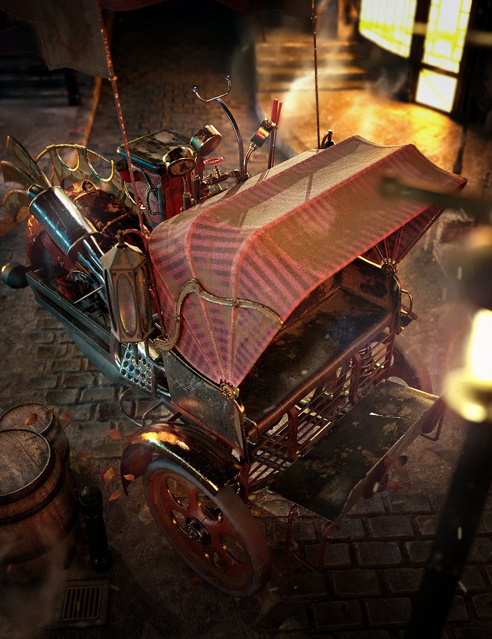 Steampunk Ostrich Carriage