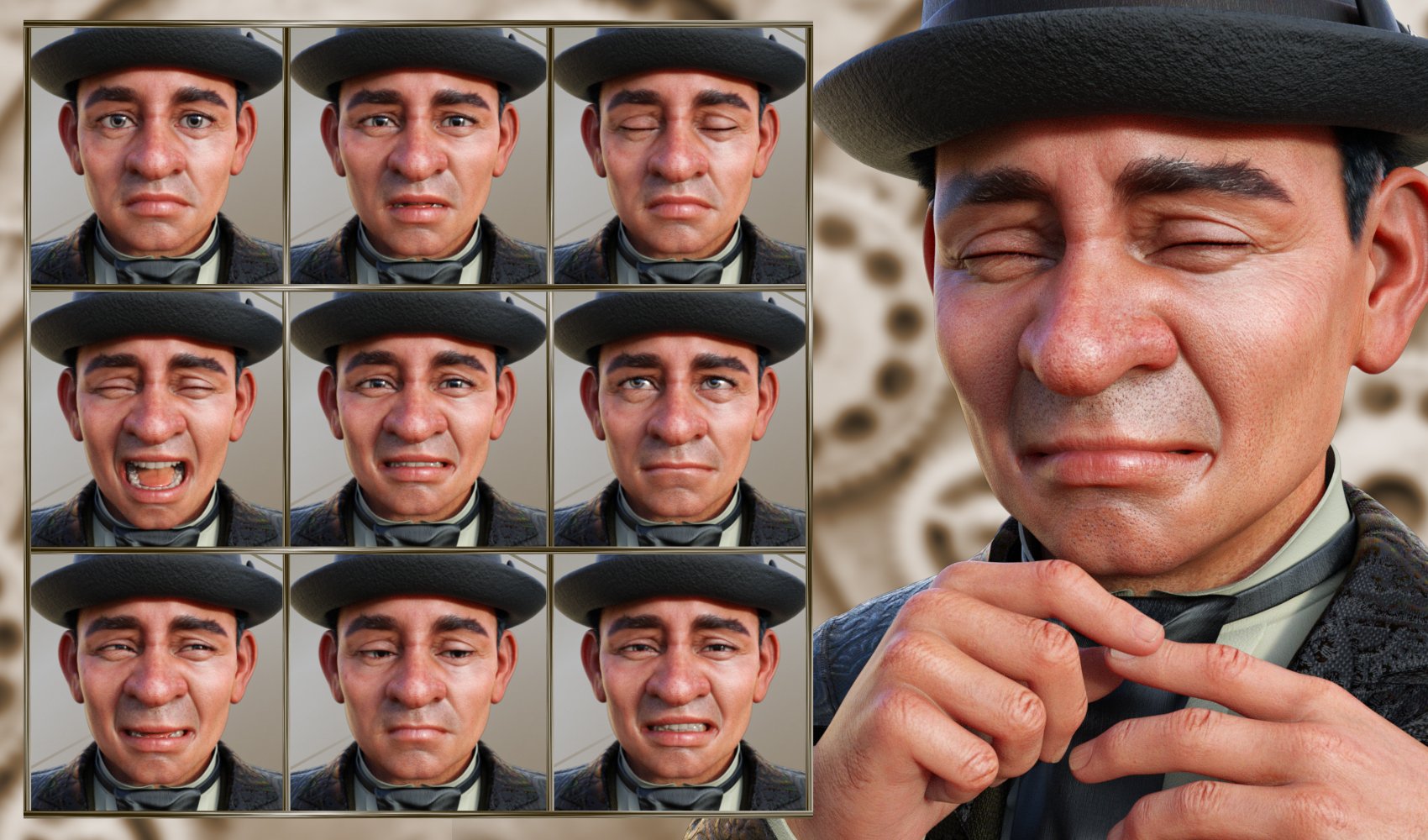Steampunk - Expressions for Genesis 8 Male and Drutherson 8 Steampunk - Expressions for Genesis 8 Male and Drutherson 8 by: JWolf, 3D Models by Daz 3D