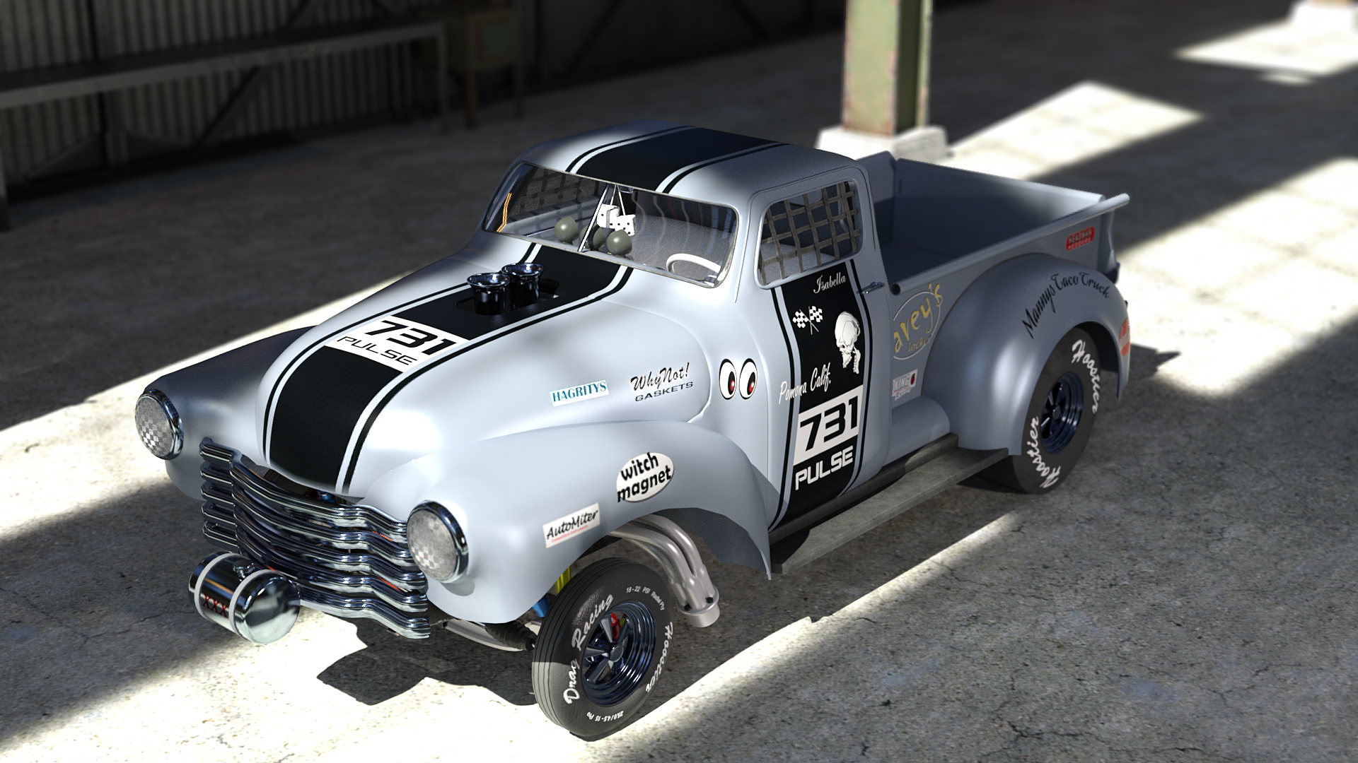 Gasser Muscle Car Gasser Muscle Car by: DarkEdgeDesign, 3D Models by Daz 3D