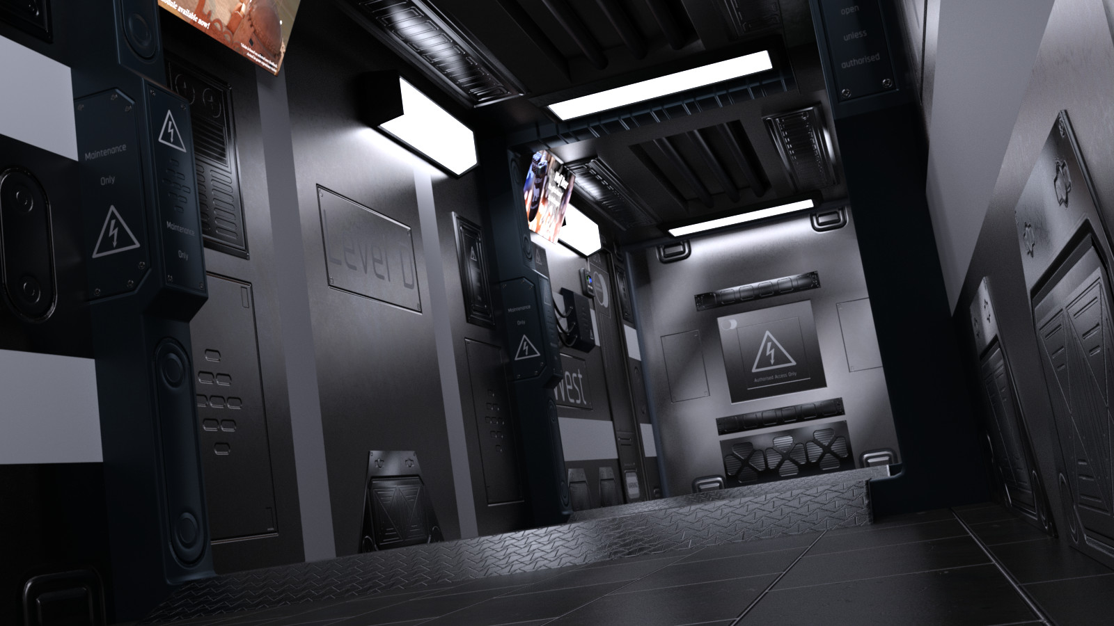 Compact Cyberpunk Apartment Corridor by: Silent Winter, 3D Models by Daz 3D