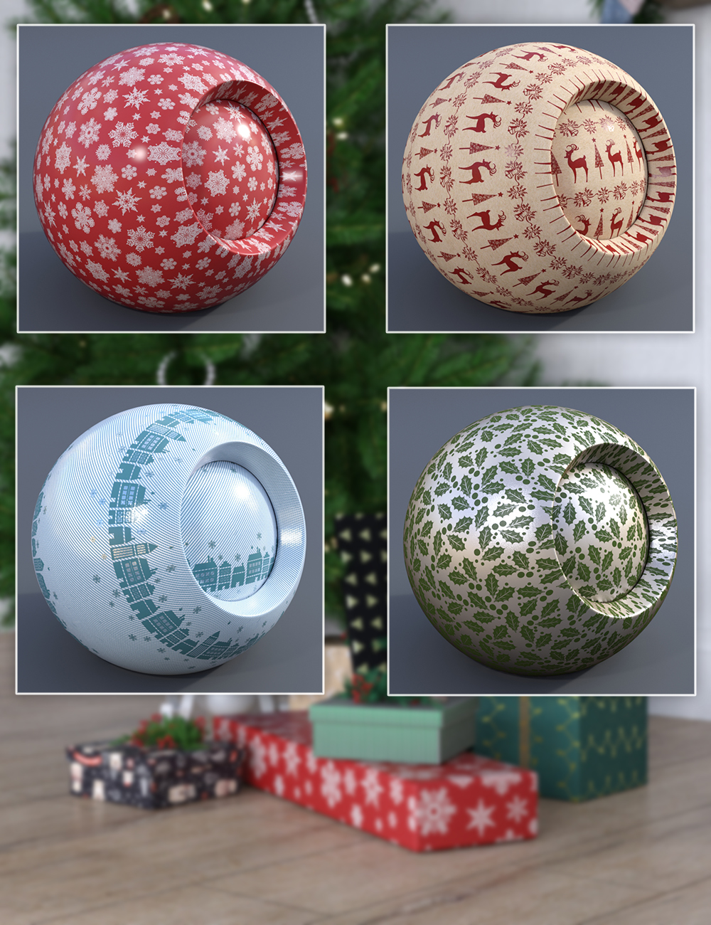 Wrapping Paper: Christmas by: Dimidrol, 3D Models by Daz 3D