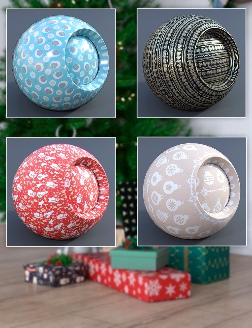 Wrapping Paper: Christmas Wrapping Paper: Christmas by: Dimidrol, 3D Models by Daz 3D