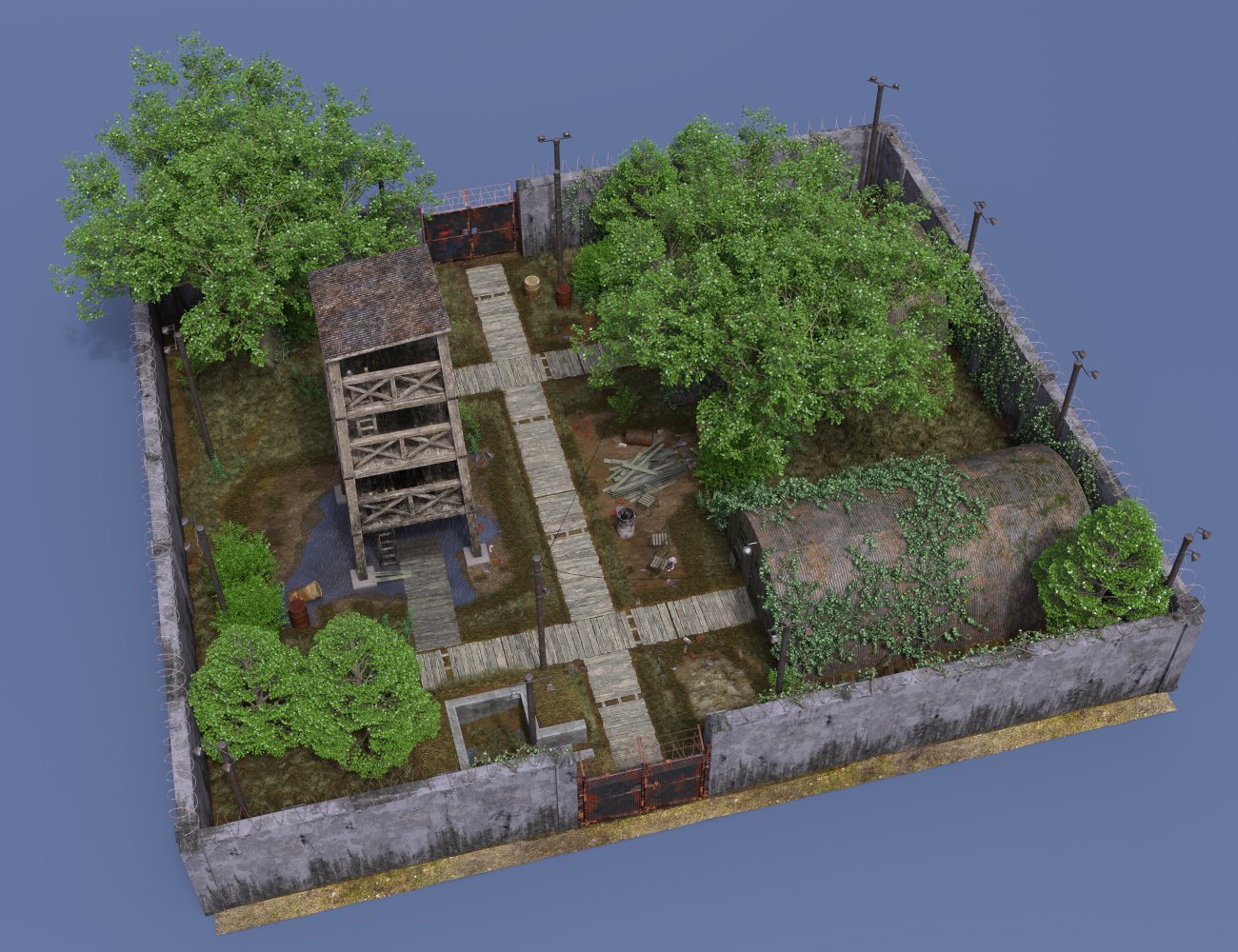 Old Military Base Compound Old Military Base Compound by: Predatron, 3D Models by Daz 3D