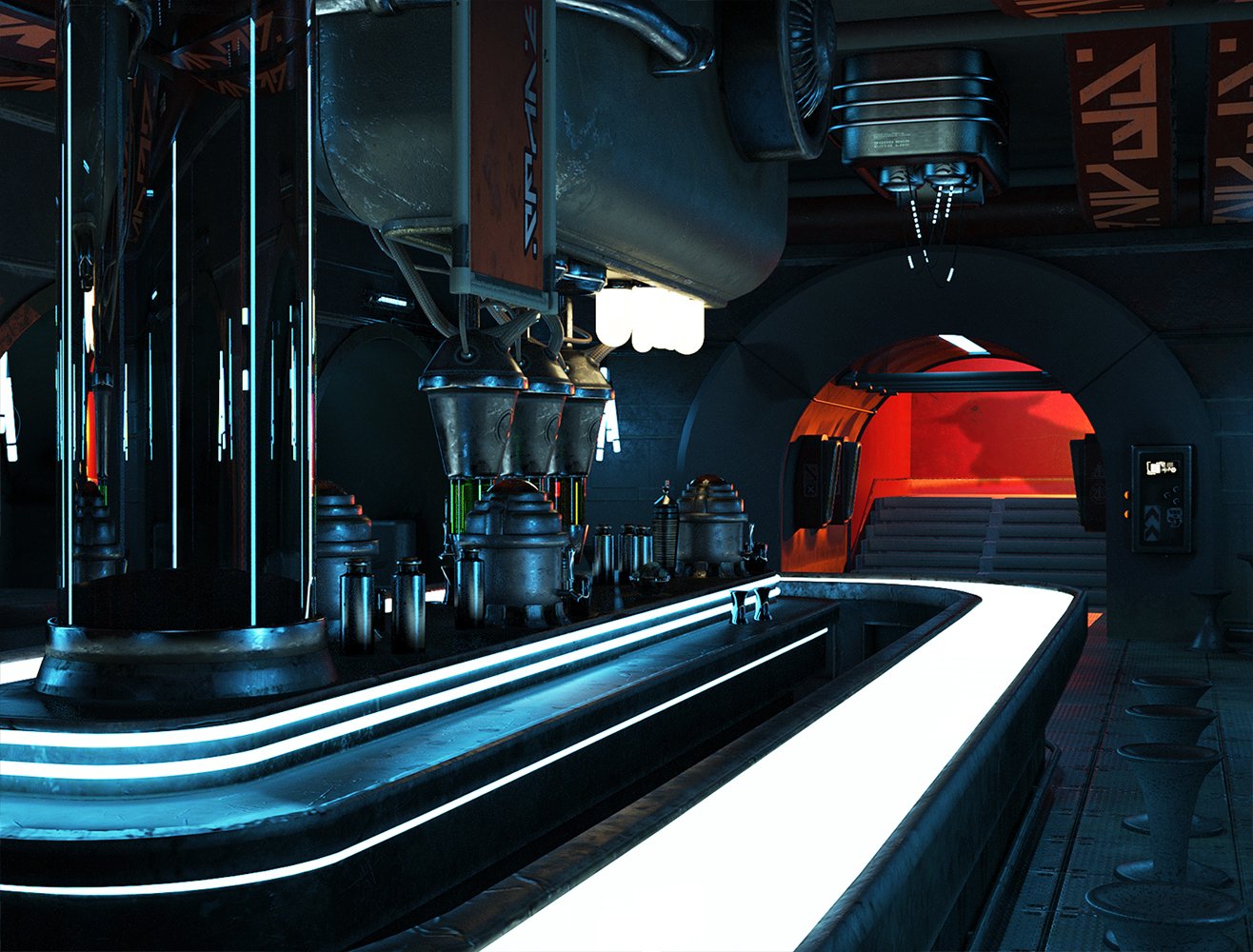 Sci-Fi Bar by: The AntFarm, 3D Models by Daz 3D