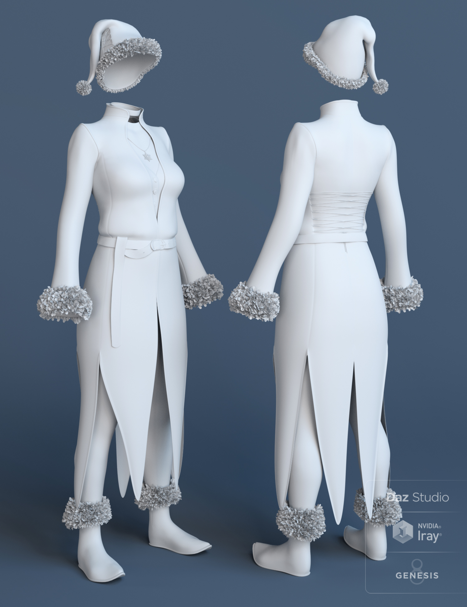 dForce Evergreens Outfit for Genesis 8 Females by: Arki, 3D Models by Daz 3D